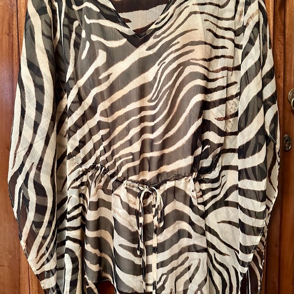 Ralph Lauren Tops - Ralph Lauren Zebra Print Tunic - Black and Cream